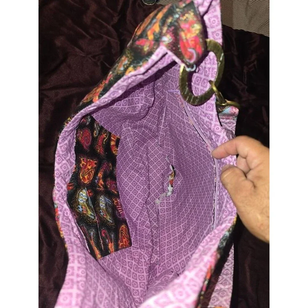 Hobo Bag with colorful cat print